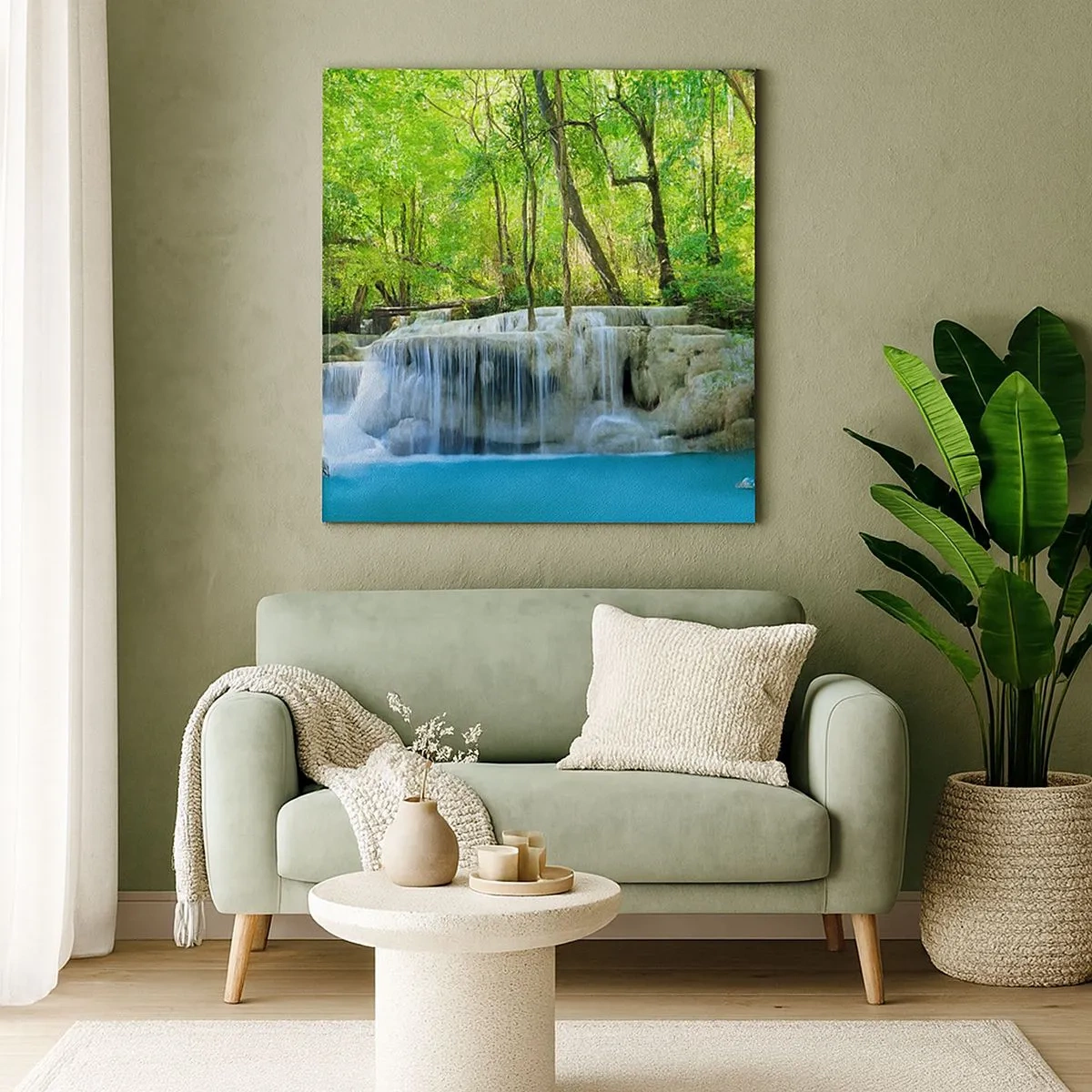 Canvas picture - Drowning in Turquoise and Green - 30x30 cm