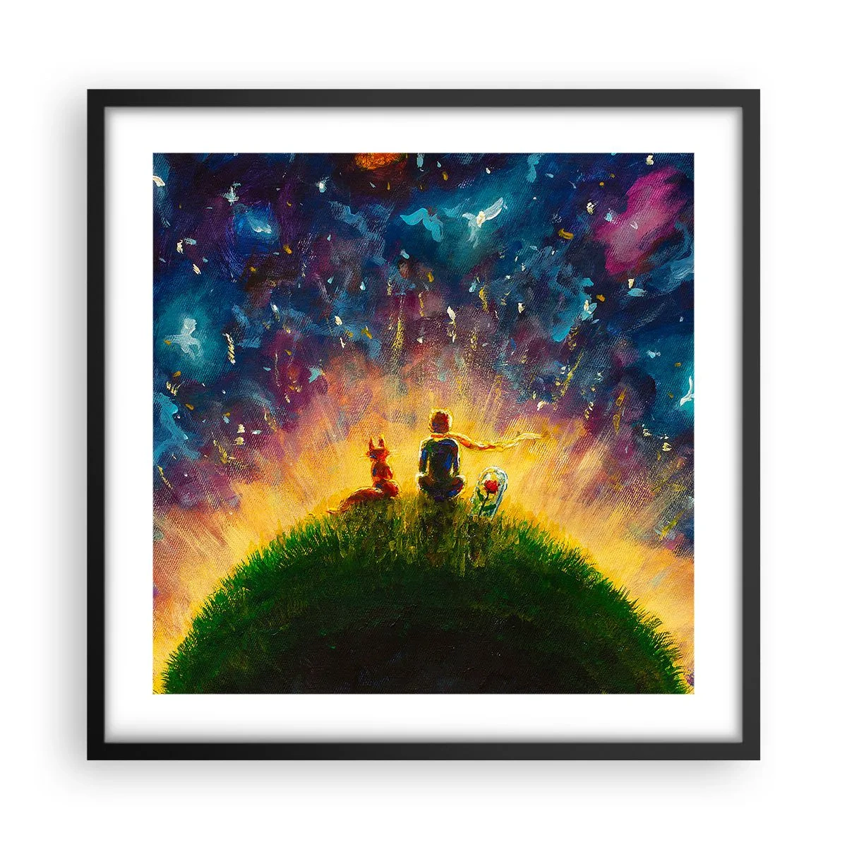 Poster in black frame - Love and Friendship - Whole World - 50x50 cm