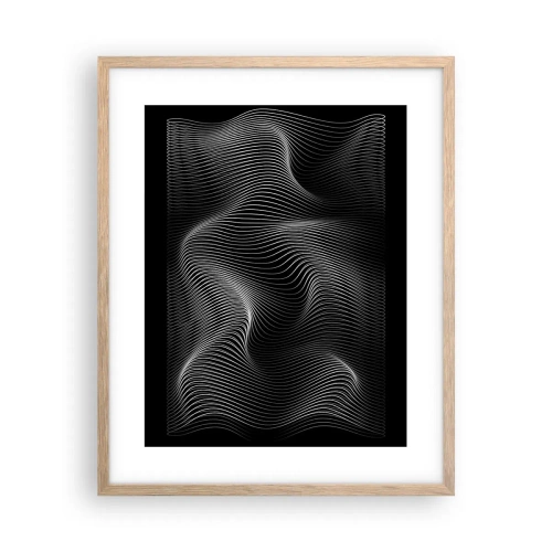 Poster in light oak frame - Dance of the Light in Space - 40x50 cm