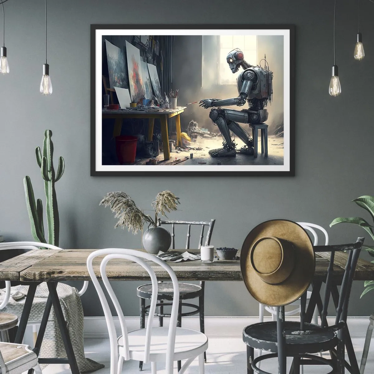 Poster in black frame - Act of Creation - 70x50 cm