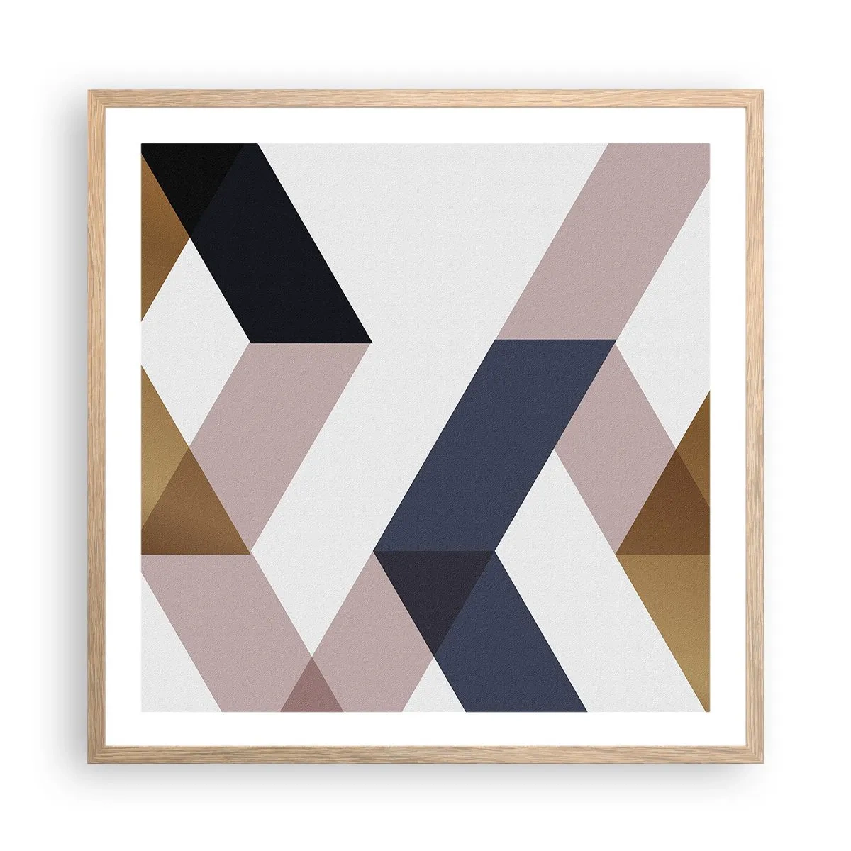 Poster in light oak frame - Planes and Angles - 60x60 cm