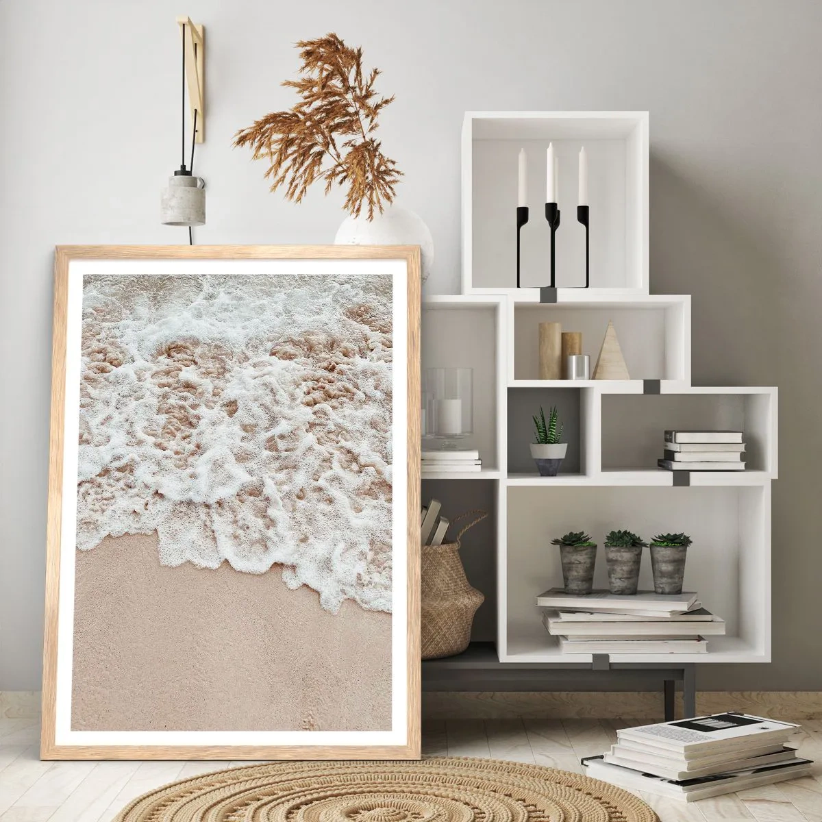 Poster in light oak frame - Be Right Back - 50x70 cm