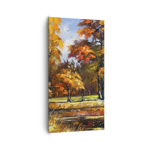 Canvas picture - Landscape in Gold and Brown - 65x120 cm