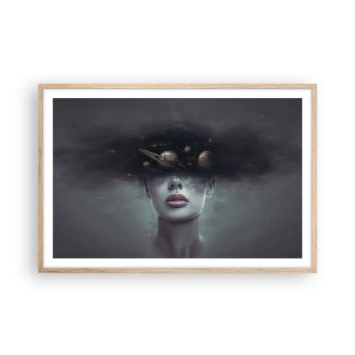 Poster in light oak frame - And Planets are Revolving… - 91x61 cm