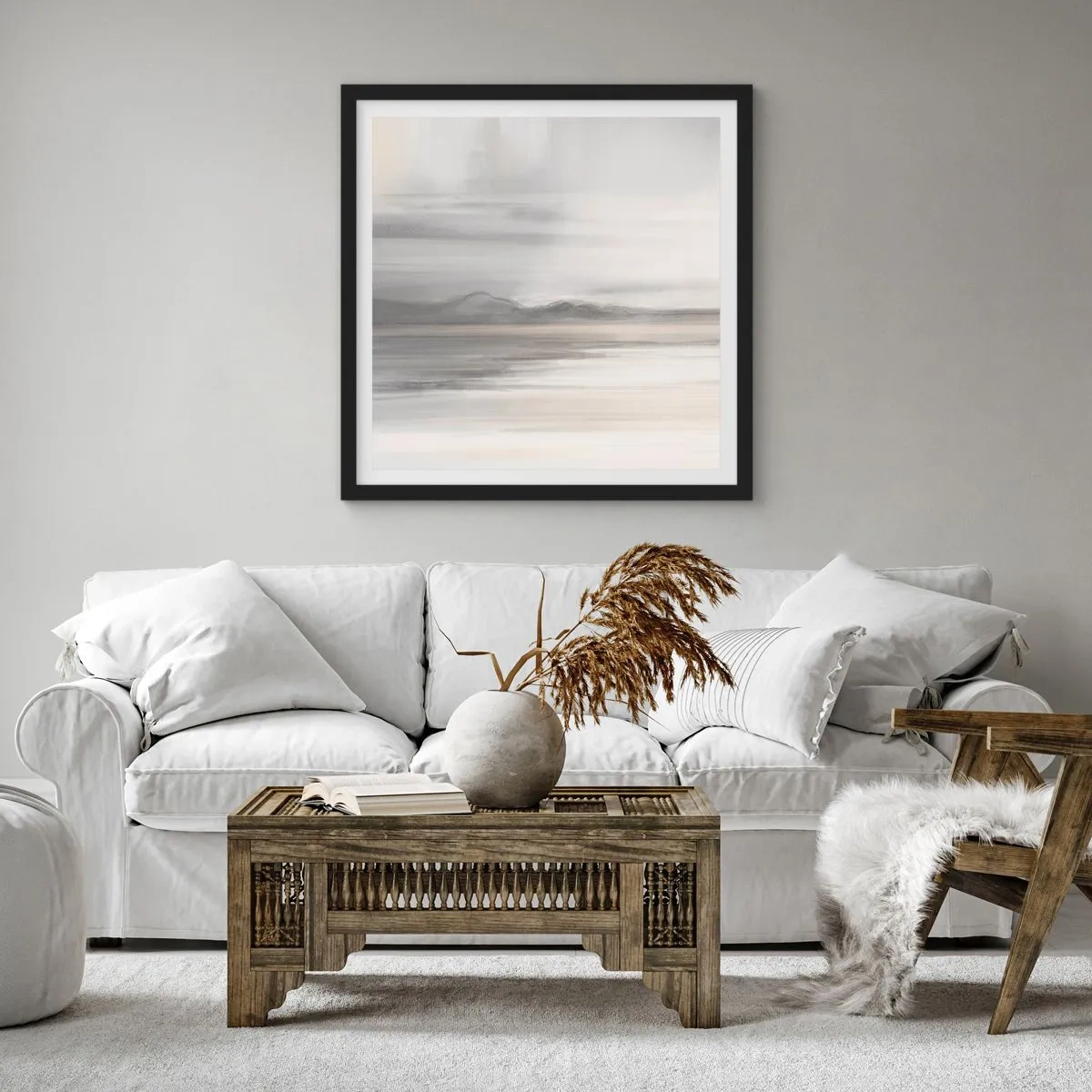 Poster in black frame - Thoughtful Distance - 40x40 cm