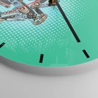 Clock face with lines