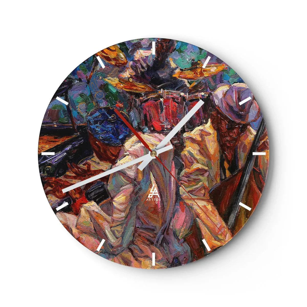 Wall clock - Clock on glass - In the Same Rhythm - 40x40 cm