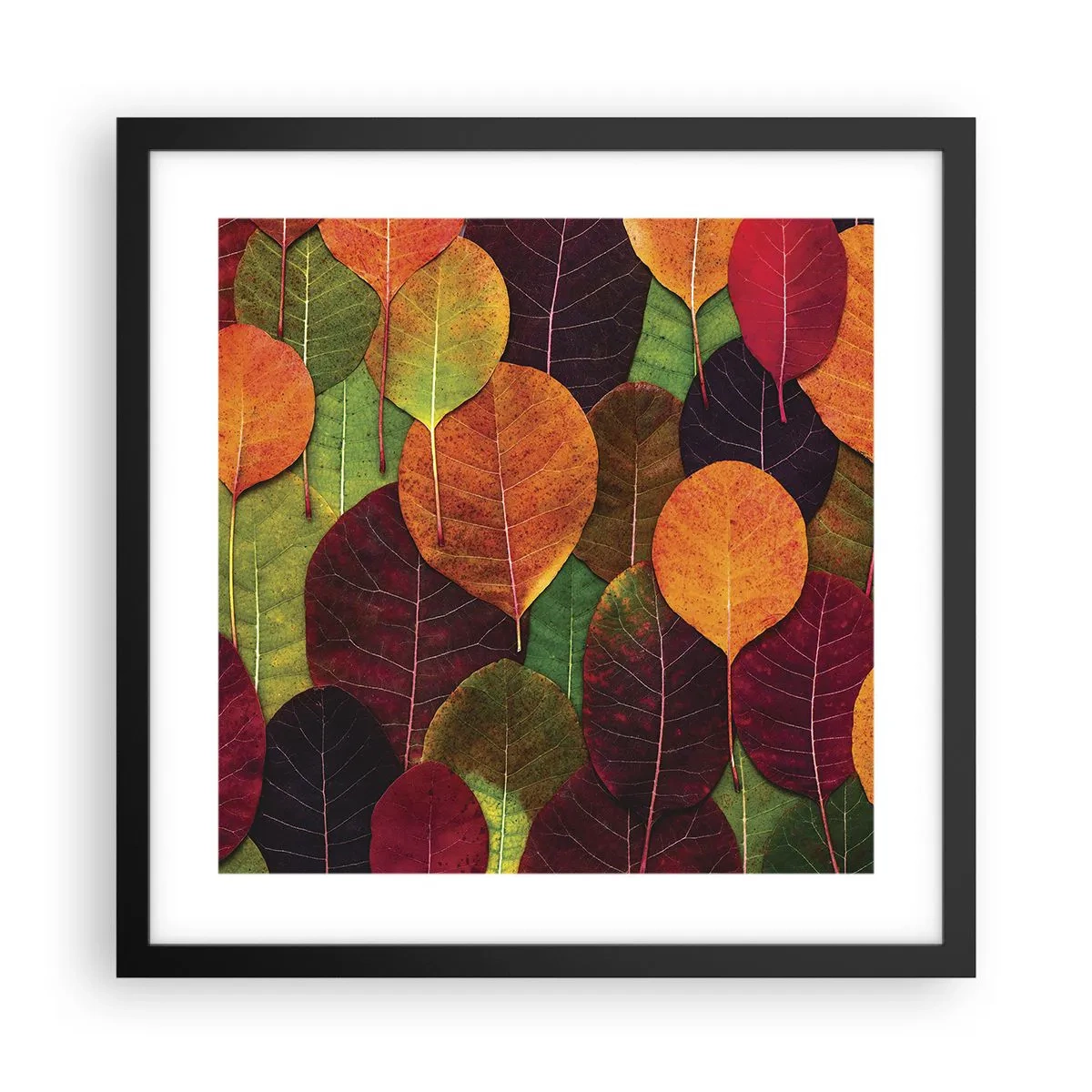 Poster in black frame - Autumn Mosaics - 40x40 cm