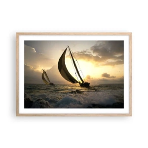 Poster in light oak frame - With and against the Wind - 70x50 cm