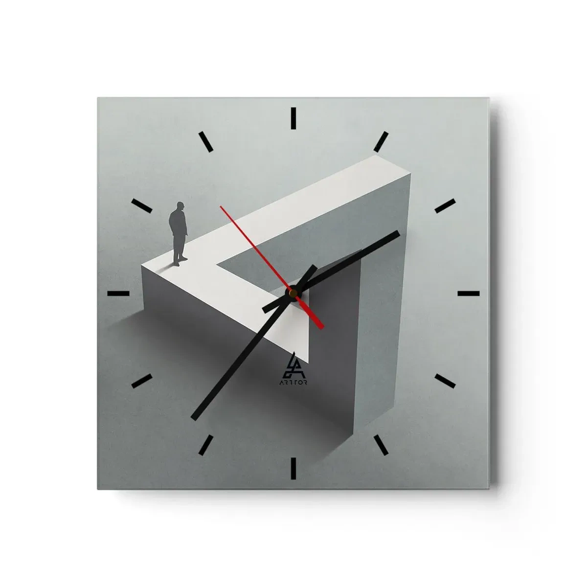Wall clock - Clock on glass - And Yet It Is Possible - 40x40 cm