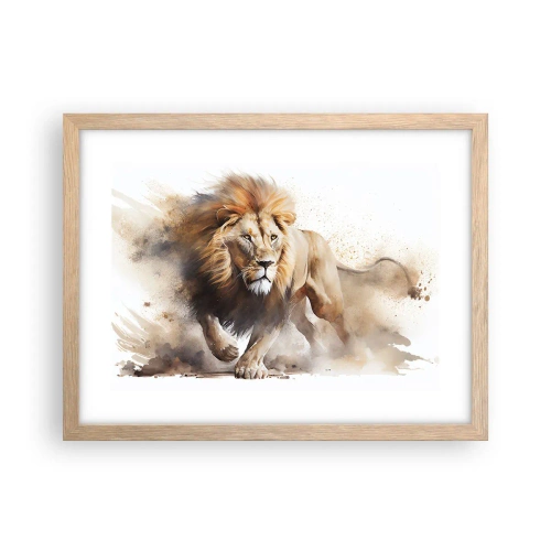 Poster in light oak frame - King is on the Move - 40x30 cm