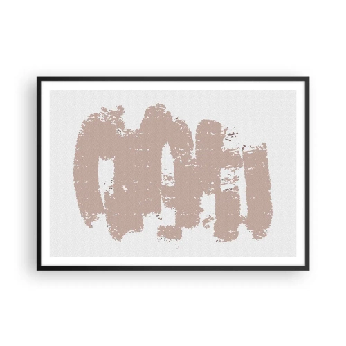 Poster in black frame - Abstract in Delicate Pink - 100x70 cm