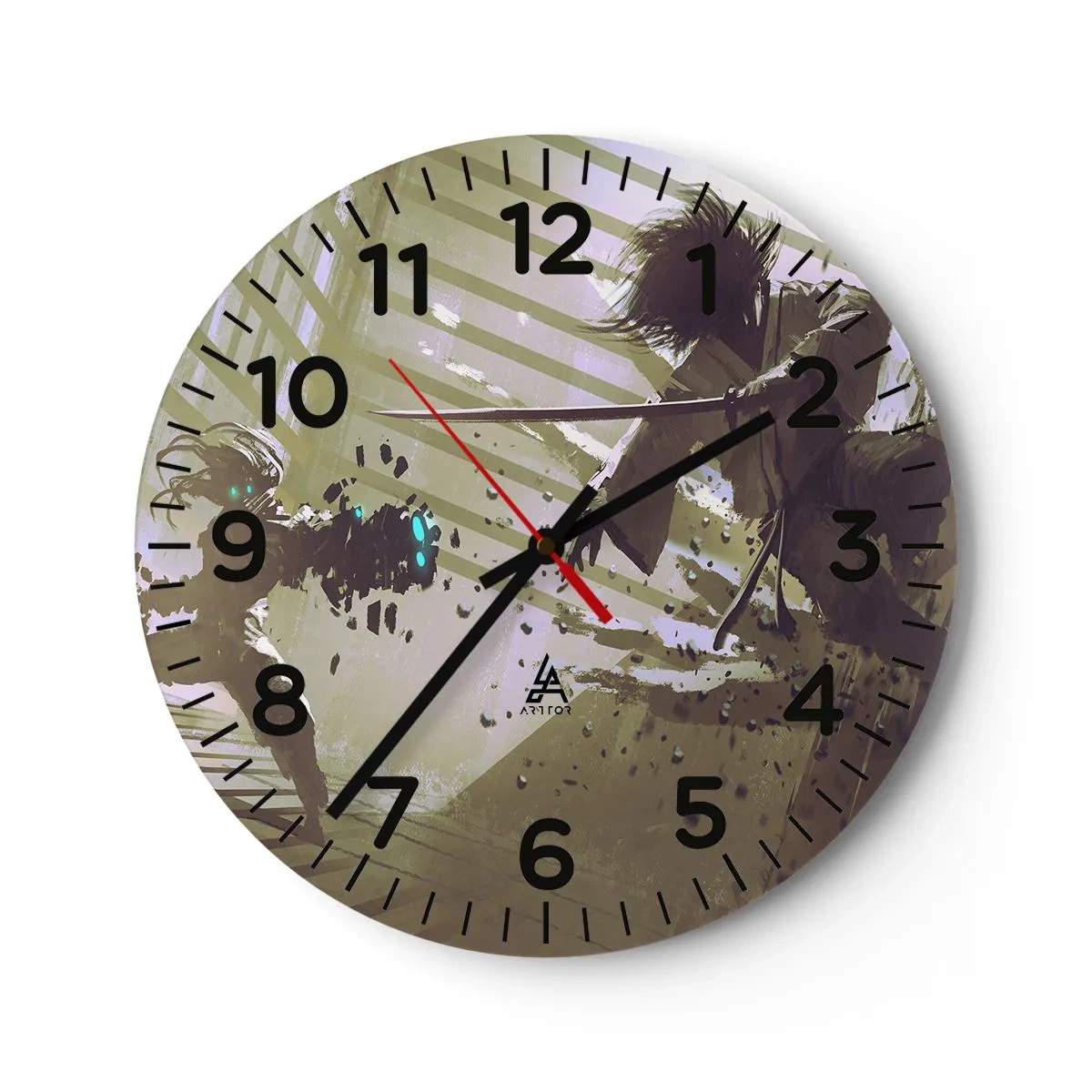 Wall clock - Clock on glass - You Too Can Be a Samurai - 30x30 cm