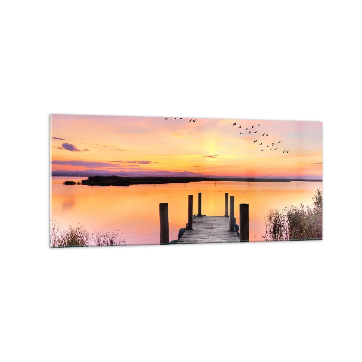 Glass picture - Violet Quiet Dawn - 120x50 cm