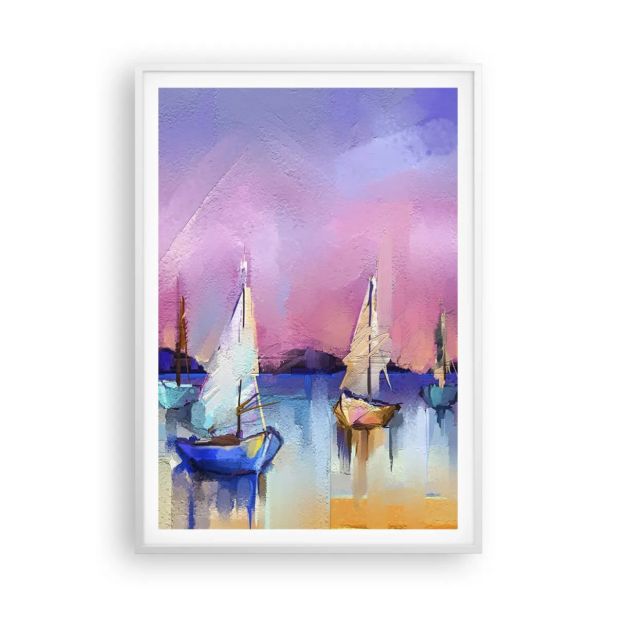 Poster in white frmae - Direction: High Sees - 70x100 cm