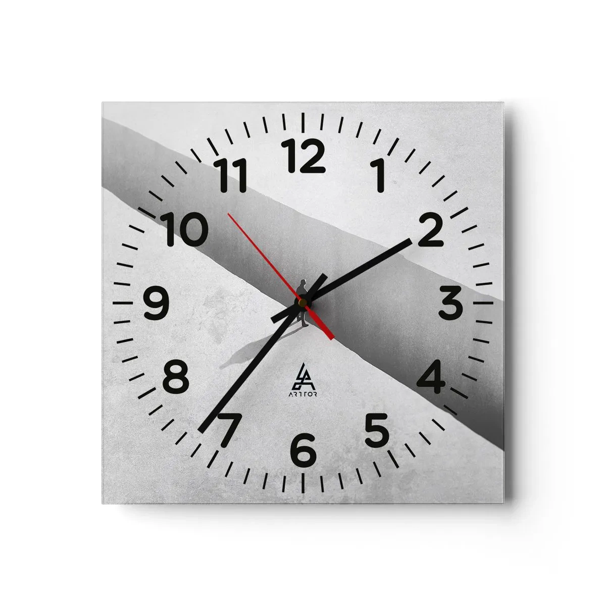 Wall clock - Clock on glass - Clear Goal - 40x40 cm