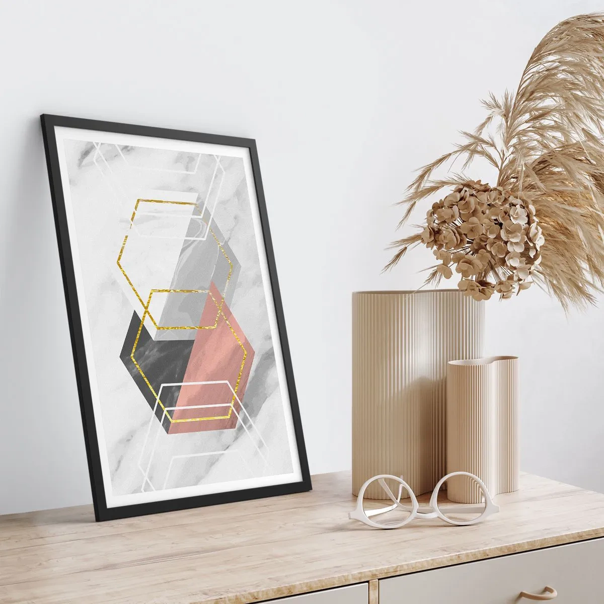 Poster in black frame - Chain Composition - 61x91 cm