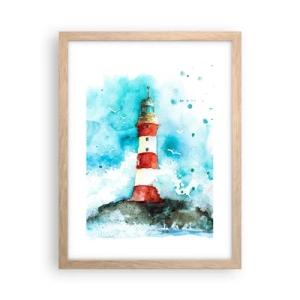 Poster in light oak frame - Unity of Elements - 30x40 cm
