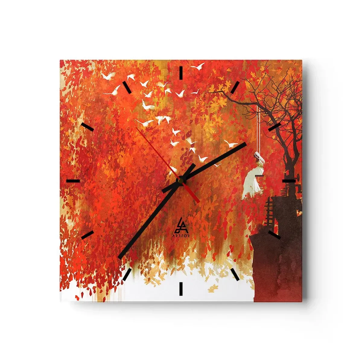 Wall clock - Clock on glass - Will It Fly with Us? - 40x40 cm