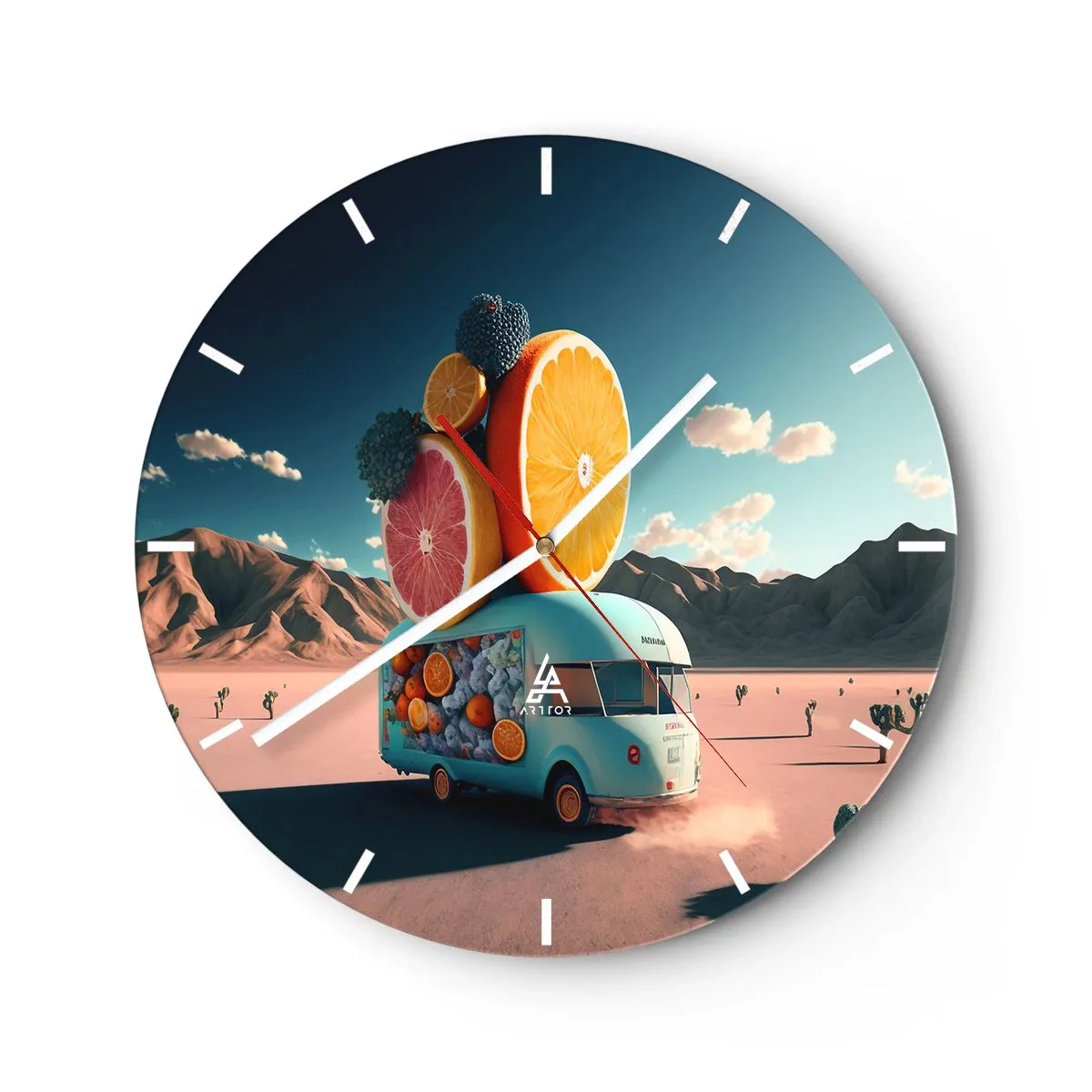 Wall clock - Clock on glass - Taste of Holidays - 40x40 cm