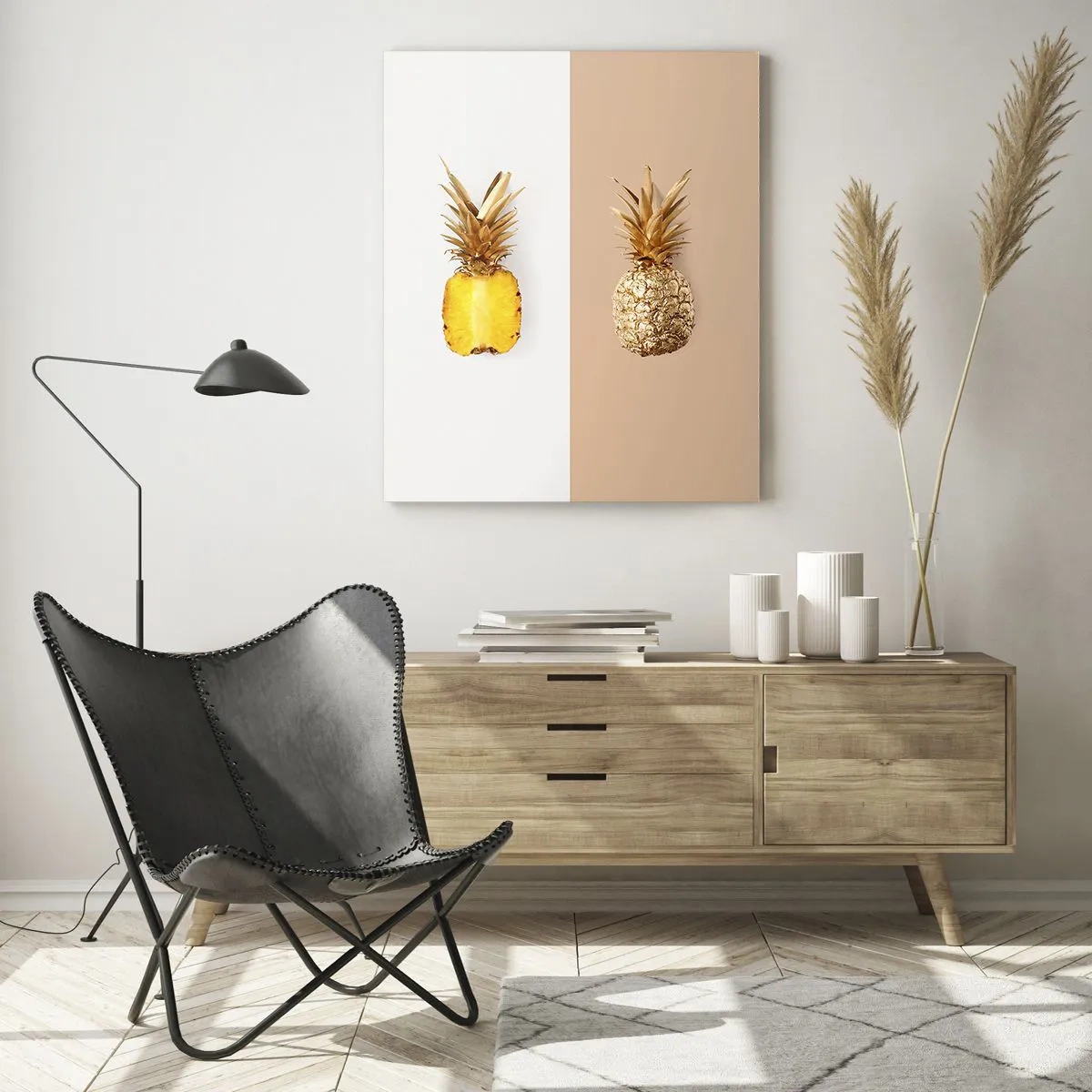 Glass picture - Pineapple for Us - 50x70 cm
