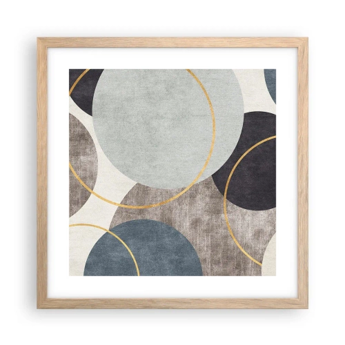 Poster in light oak frame - Wheel after Wheel - 40x40 cm