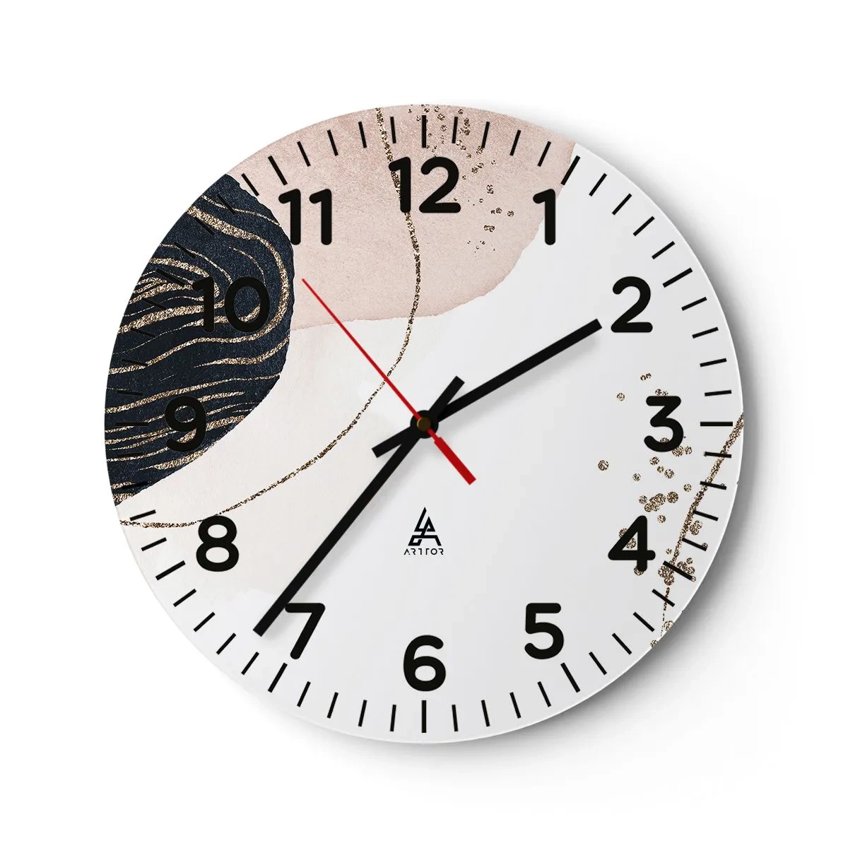 Wall clock - Clock on glass - Everything Flows - 40x40 cm