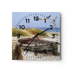 Wall clock - Clock on glass - Bathed in the Sun - 40x40 cm