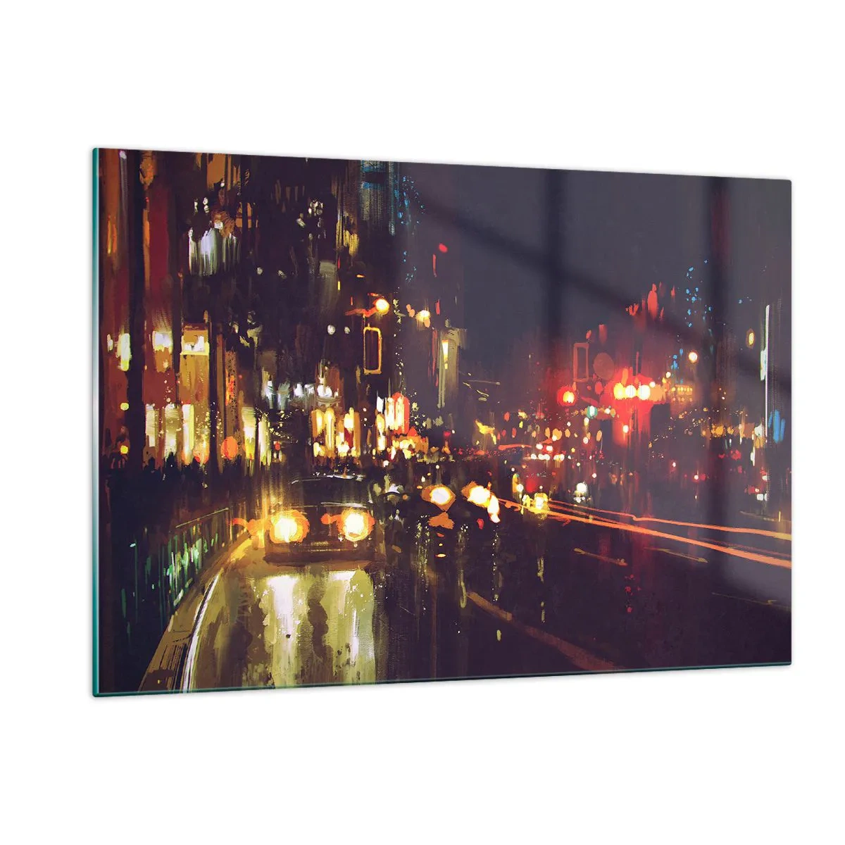Glass picture - Drowned in City Lights - 120x80 cm