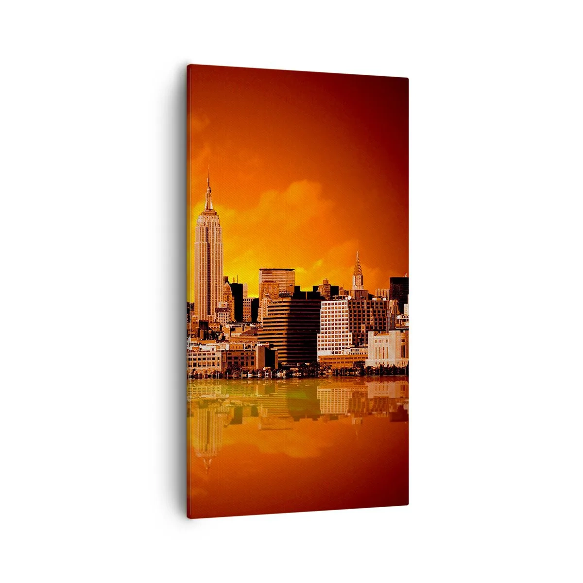 Canvas picture - Big City Panorama in Brown and Yellow - 55x100 cm