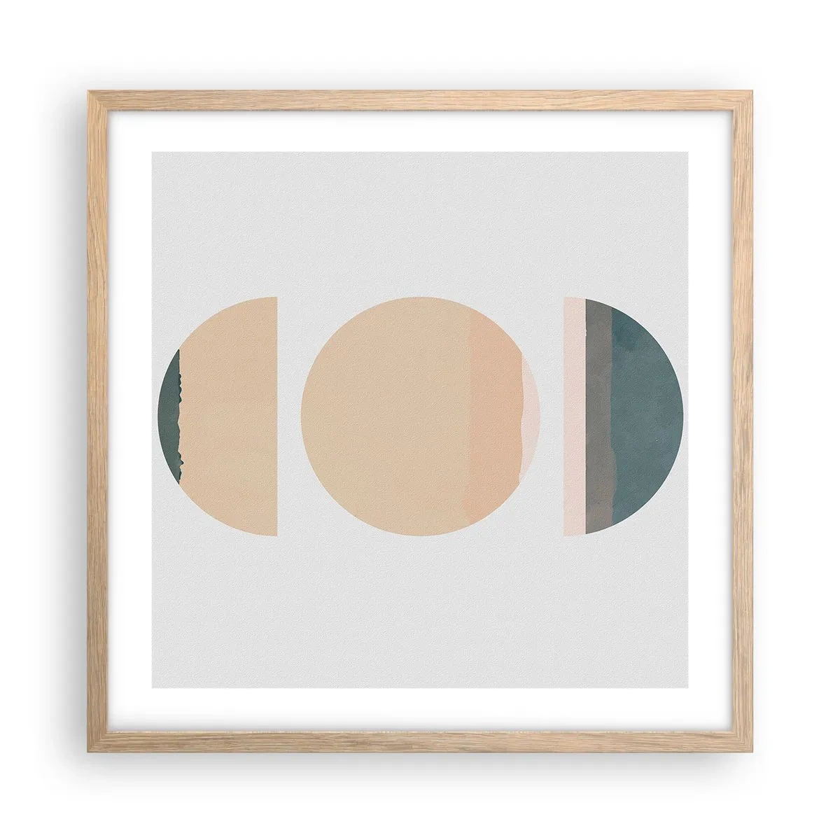 Poster in light oak frame - Wheel after a Wheel - 50x50 cm