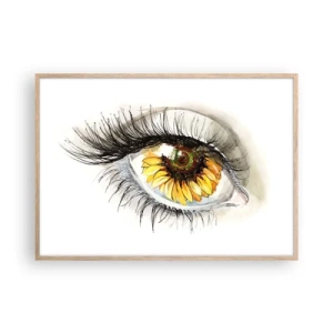 Poster in light oak frame - Look Hot As a Summer - 100x70 cm