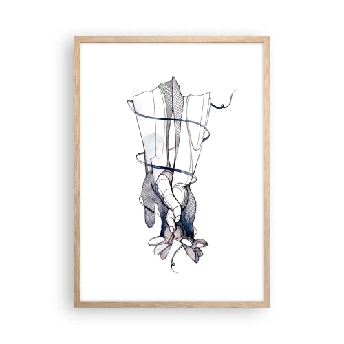 Poster in light oak frame - Study of Touch - 50x70 cm