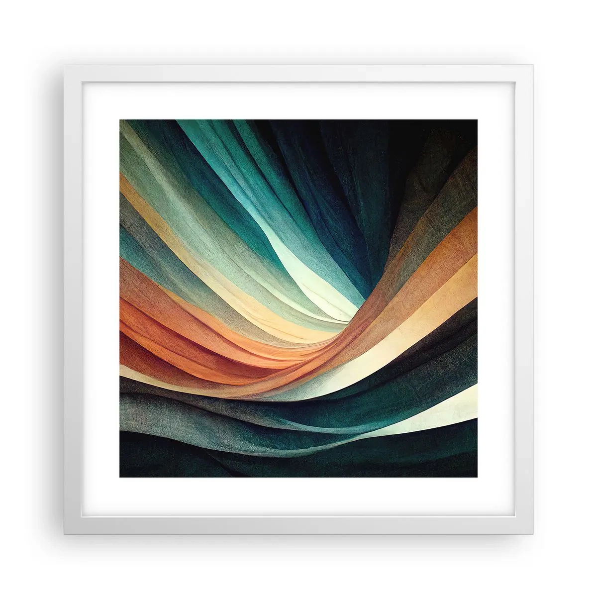 Poster in white frmae - Woven from Colours - 40x40 cm