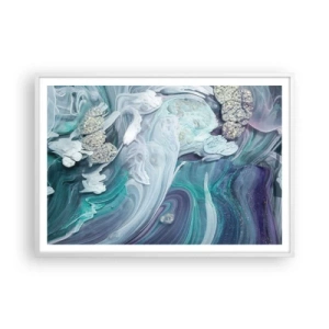 Poster in white frmae - Currents of Blue - 100x70 cm