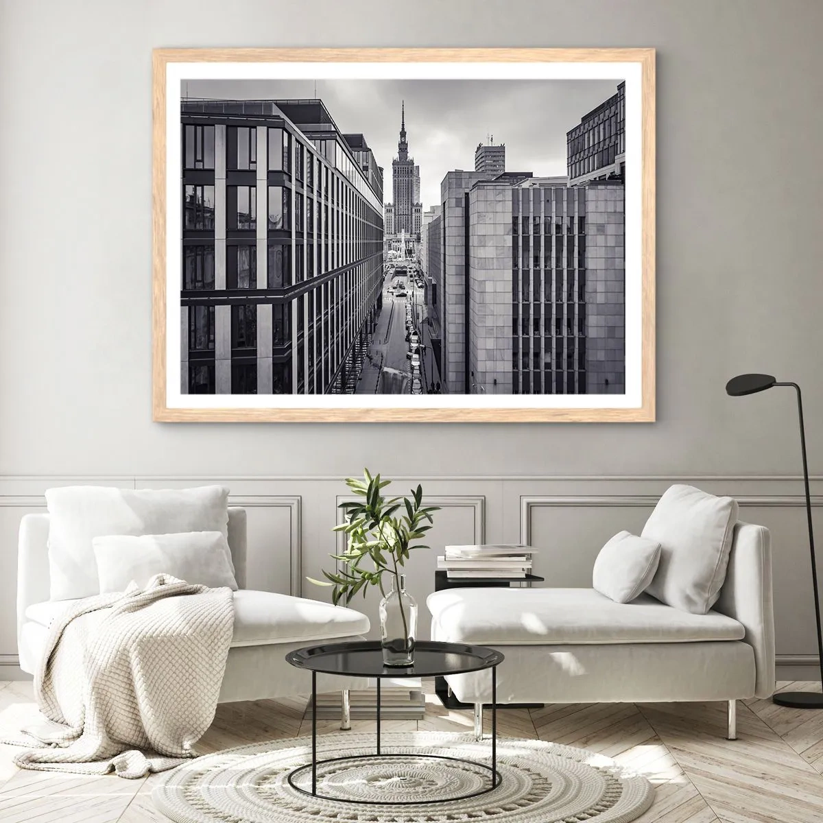 Poster in light oak frame - Warsaw Valley - 50x40 cm
