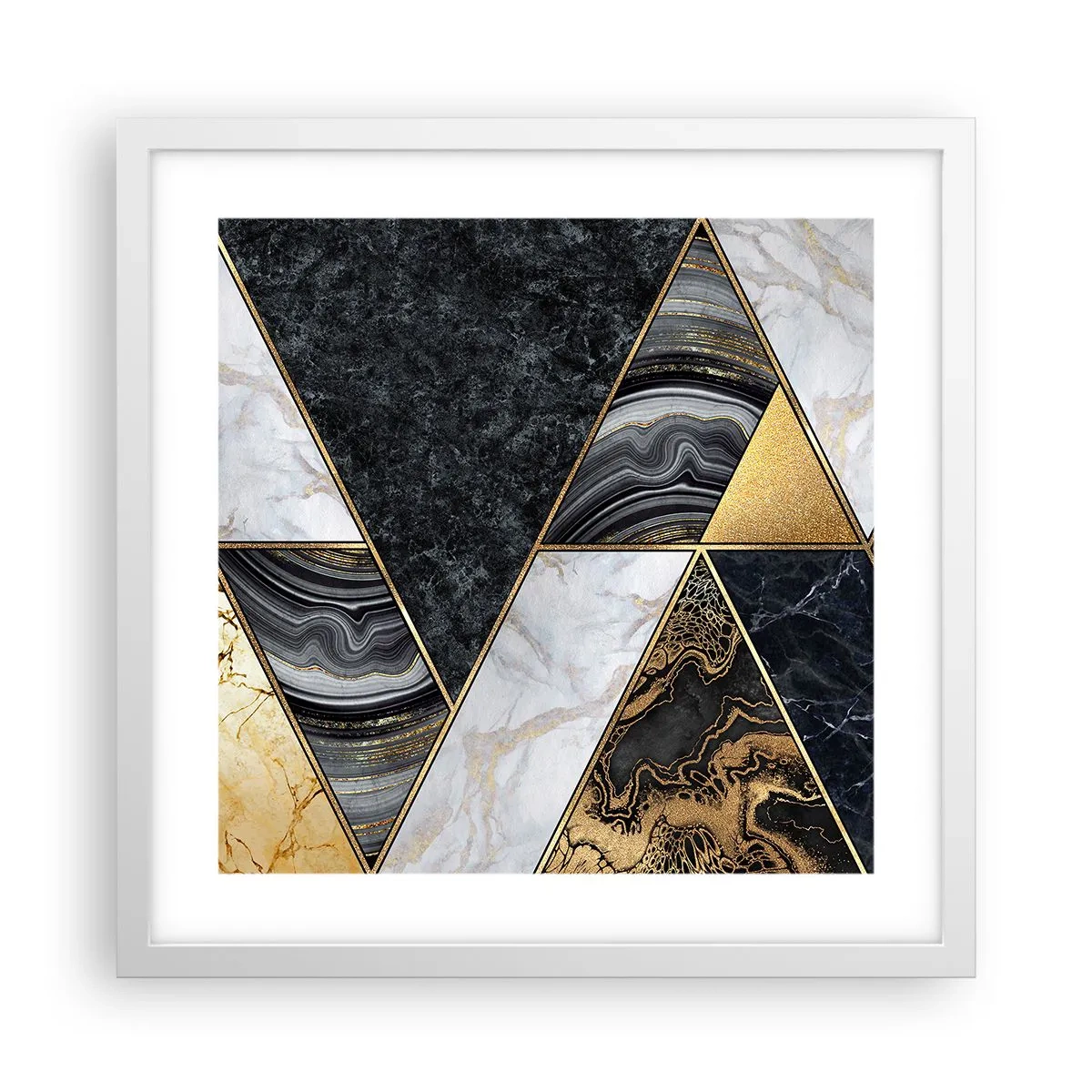 Poster in white frmae - Stone on Stone - 40x40 cm
