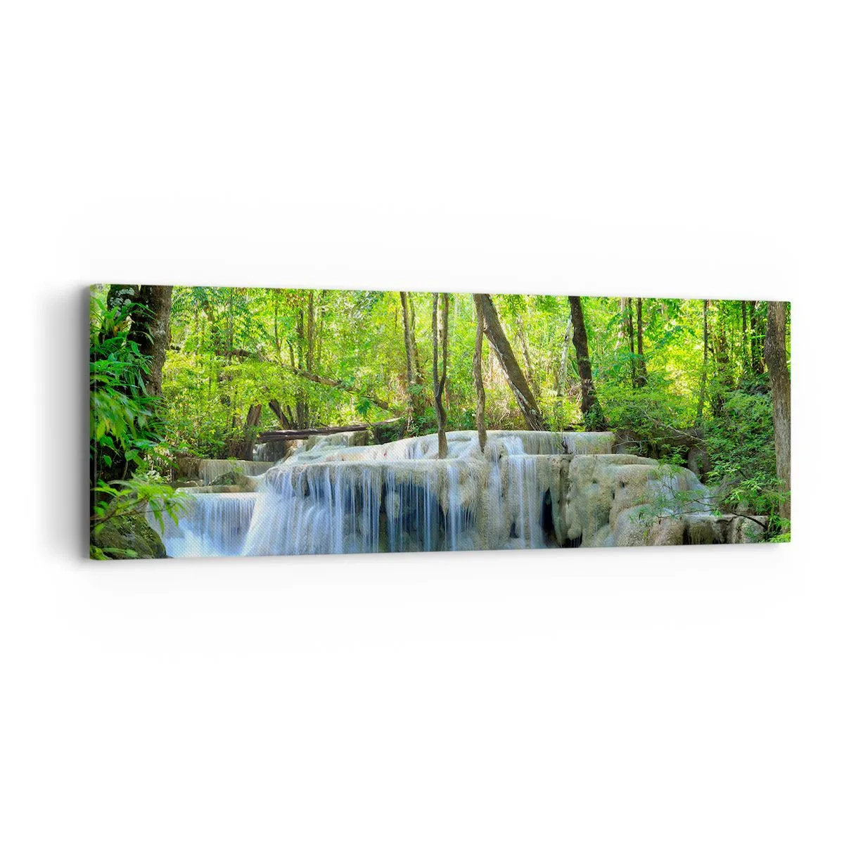 Canvas picture - Drowning in Turquoise and Green - 90x30 cm
