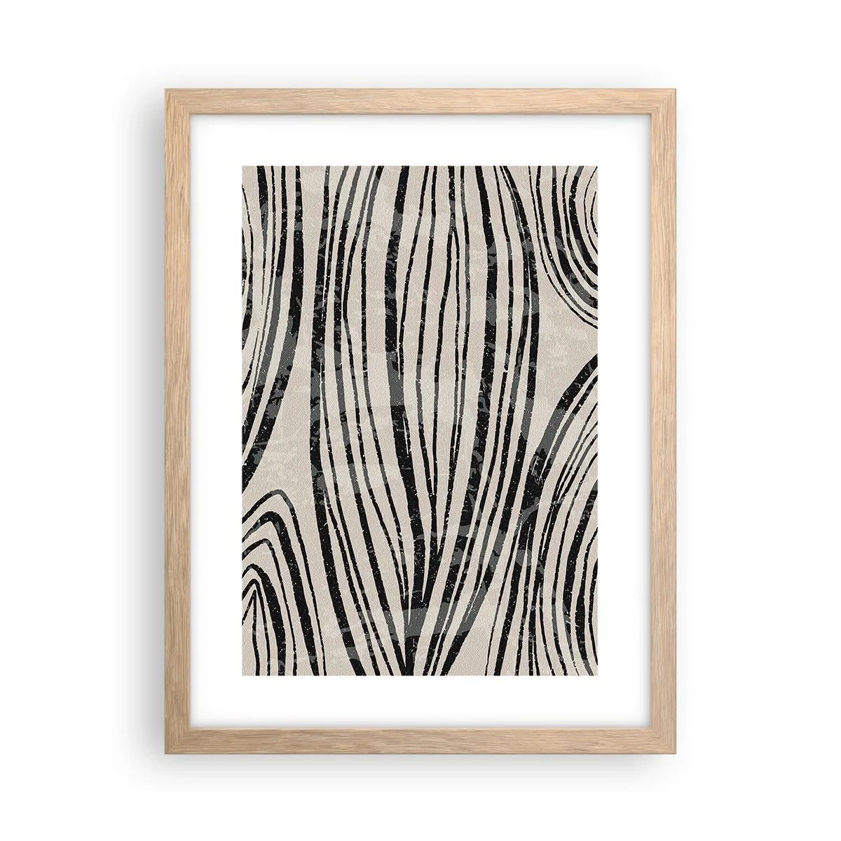 Poster in light oak frame - Spillover of Lines - 30x40 cm