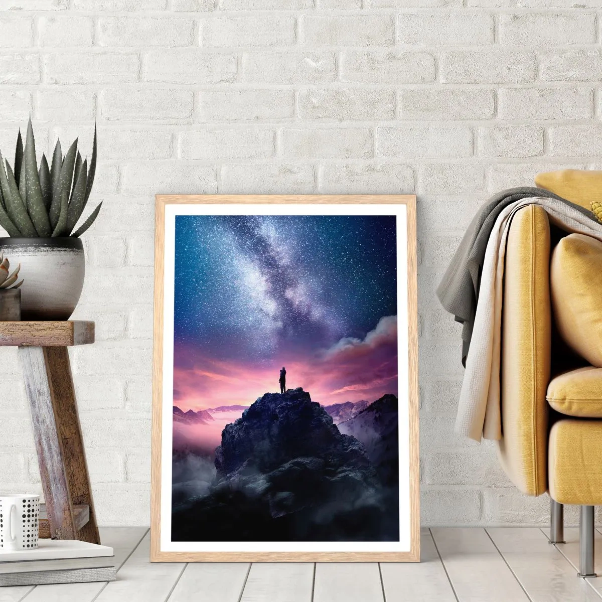 Poster in light oak frame - And He Smelled Life - 70x100 cm