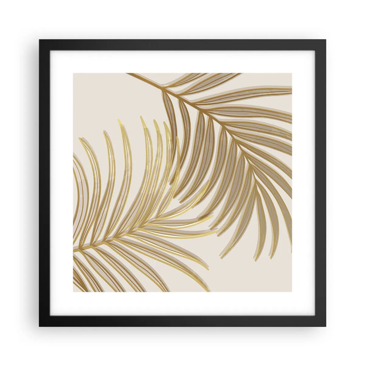 Poster in black frame - Golden Palm! - 40x40 cm
