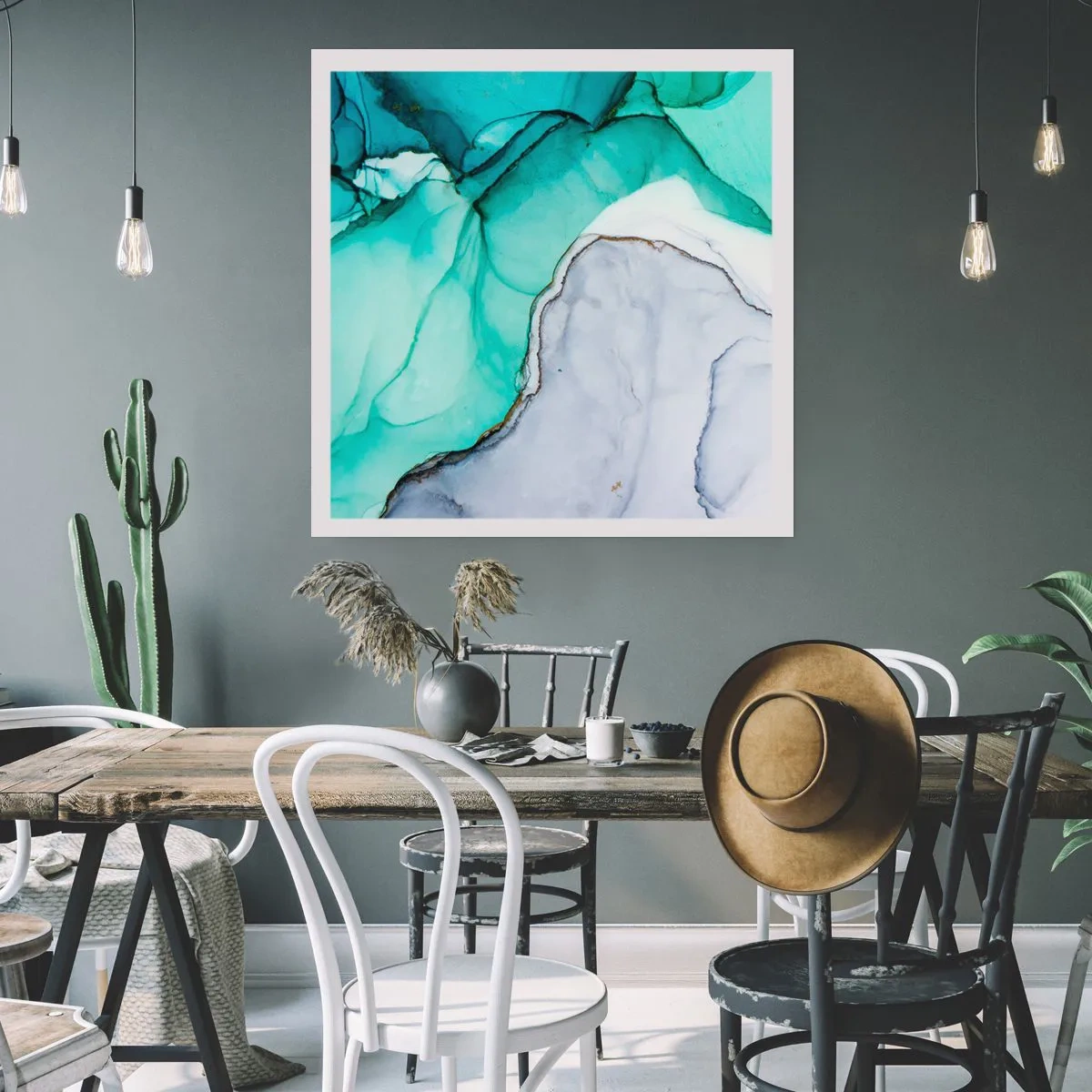 Poster - Study in Turquoise - 40x40 cm