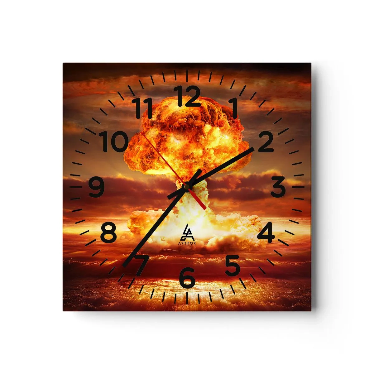 Wall clock - Clock on glass - And the End Will Come - 30x30 cm