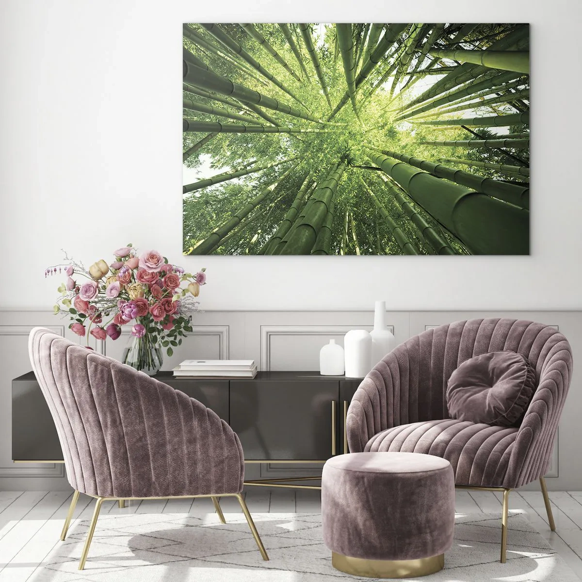 Glass picture - In a Bamboo Forest - 120x80 cm