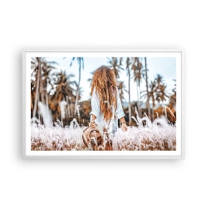 Poster in white frmae - Born from Grass Fluff - 91x61 cm