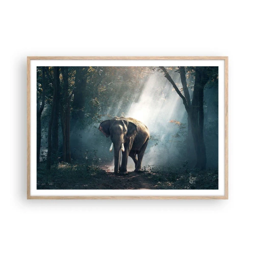 Poster in light oak frame - Quiet Stroll - 100x70 cm