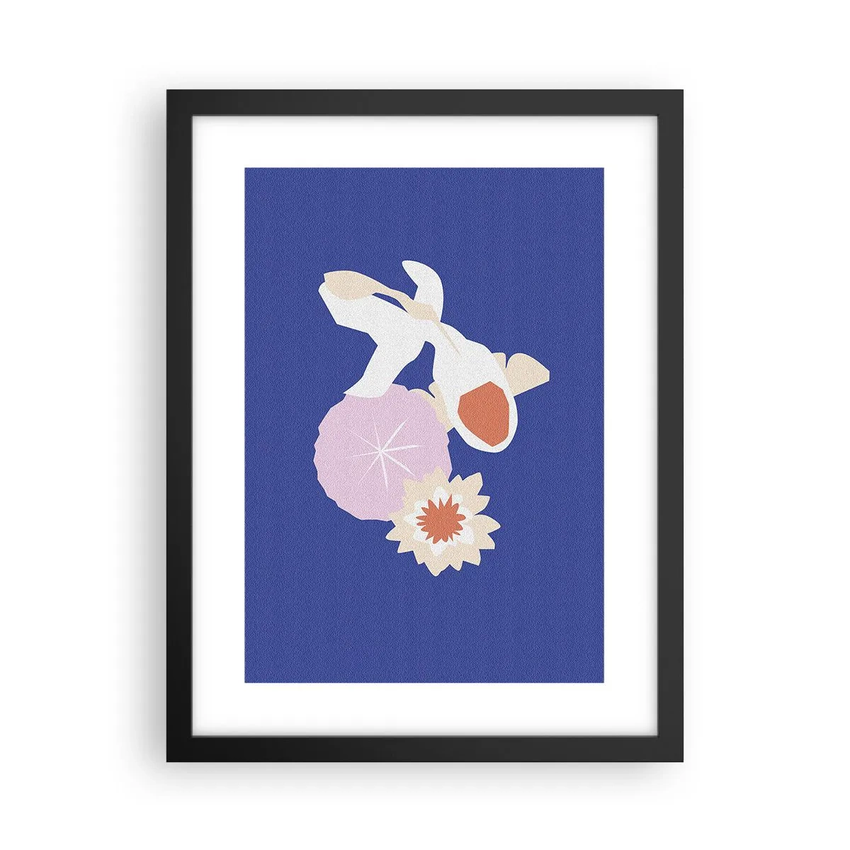 Poster in black frame - Composition of Flowers and Buds - 30x40 cm