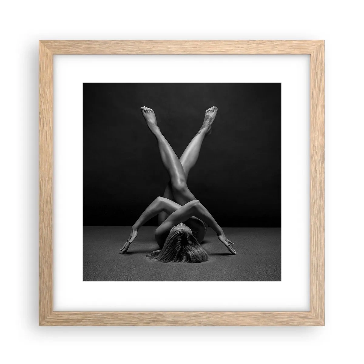 Poster in light oak frame - Geometry of Nakedness - 30x30 cm