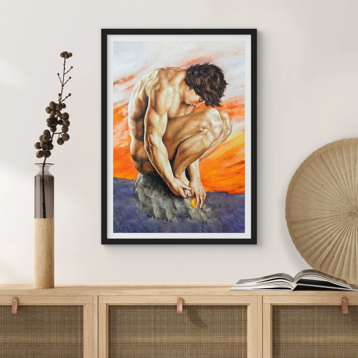 Poster in black frame - Submerged in Himself - 40x50 cm