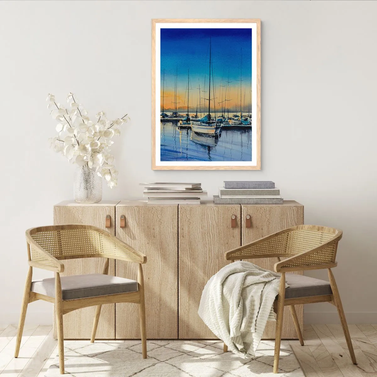 Poster in light oak frame - The End of a Good Day - 40x50 cm